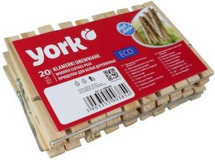 Picture of 3854-YORK WOODEN CLOTHES PEGS ECO 20 PCS